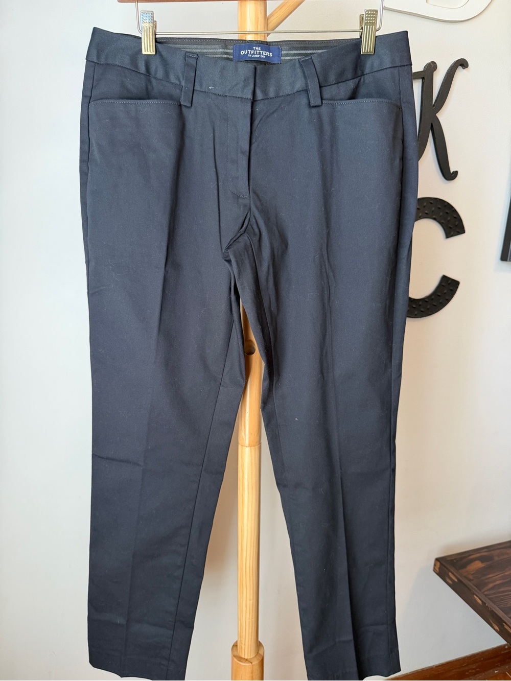 Lands End The Outfitters Black Chino Pants Women’s Size 6 Flat Front Career